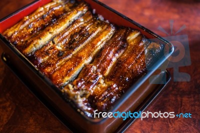 Unangi Grilled Eel Over Rice With Japanese Sauce Stock Photo