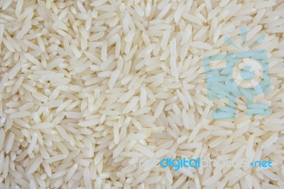 Uncooked White Rice Background Stock Photo