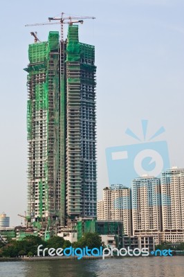 Under Construction Building In Bangkok, Thailand Stock Photo