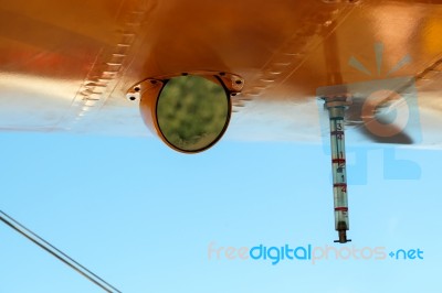 Underside Of The Wing Of A 1942 Boeing Stearman 75 Bi-plane Stock Photo