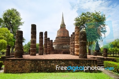 Unesco World Heritage Site Wat Chana Songkhram In Sukhothai Stock Photo