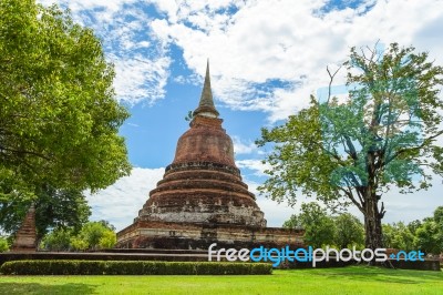 Unesco World Heritage Site Wat Chana Songkhram In Sukhothai Stock Photo