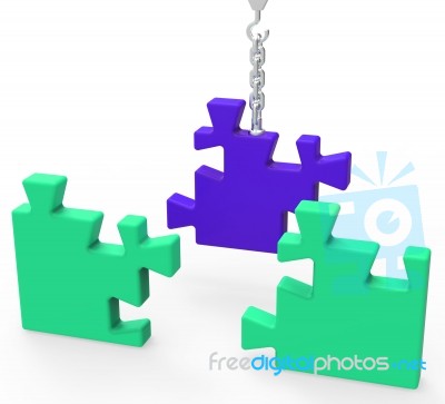 Unfinished Puzzle Showing Connection And Achievement Stock Image