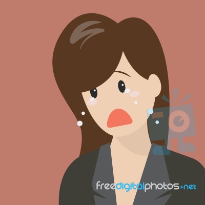 Unhappy Woman Crying Stock Image