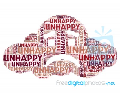 Unhappy Word Means Broken Hearted And Despairing Stock Image