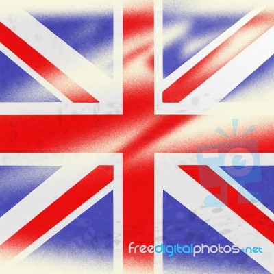 Union Jack Indicates British Flag And Backdrop Stock Image