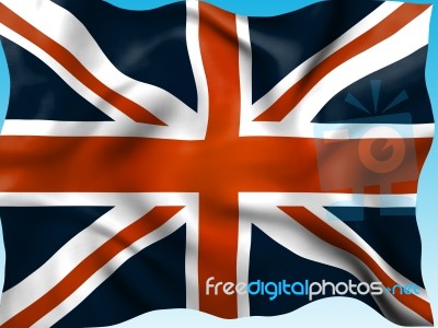 Union Jack Means British Flag And Country Stock Image