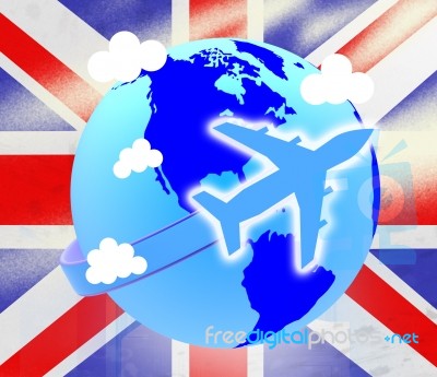 Union Jack Represents English Flag And Airline Stock Image