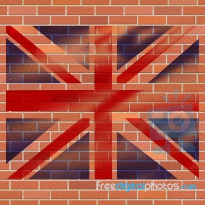 Union Jack Shows Great Britain And Abstract Stock Image