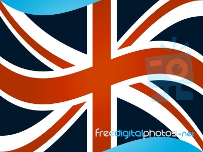 Union Jack Shows Great Britain And Flag Stock Image