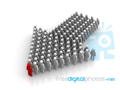 Unique Person In Crowd Stock Image