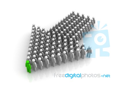 Unique Person In Crowd Stock Image