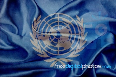 United Nations Grunge Waving Flag Stock Image