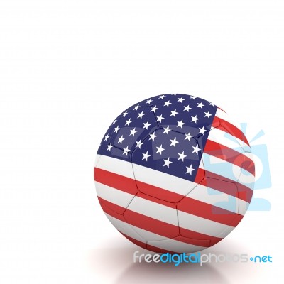 United Satated Of America Soccer Ball Isolated White Background Stock Image