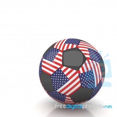 United Satated Of America Soccer Ball Isolated White Background Stock Image