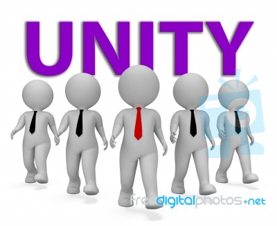 Unity Businessmen Means Team Work And Businessman 3d Rendering Stock Image