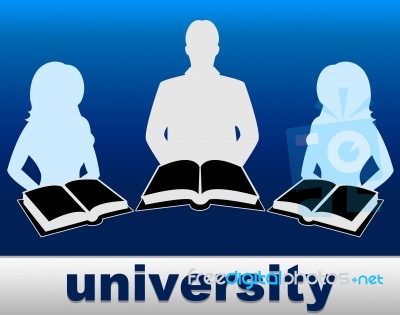 University Books Means Education Studying And Learn Stock Image