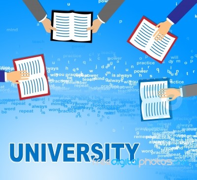 University Books Shows Varsities Literature And Education Stock Image