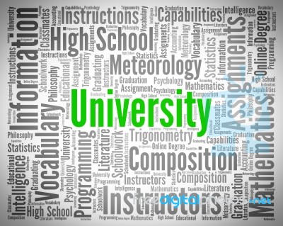 University Word Indicates Varsity Academy And Varsities Stock Image