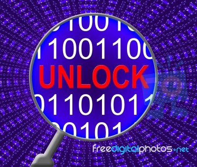 Unlock Computer Shows Unblock Accessibility And Processor Stock Image