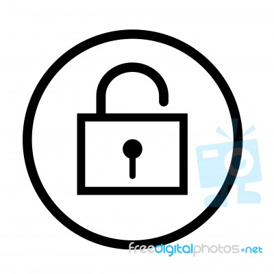 Unlock Icon -  Iconic Design Stock Image