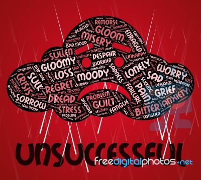 Unsuccessful Word Represents Foiled Text And Vain Stock Image