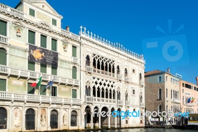 Unusual Buildings Along The Grand Canal Stock Photo