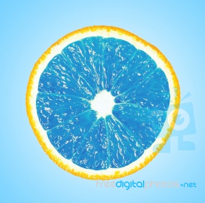 Unusual Orange Blue On A Blue Background Stock Photo