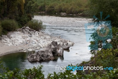 Unusual Rock Erosion Near Buller Gorge Stock Photo