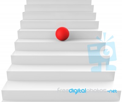 Up Sphere Shows Stair Improvement And Bubble Stock Image