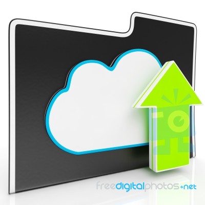 Upload Arrow And Cloud File Showing Uploading Stock Image