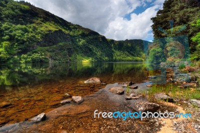 Upper Lake In Glendalough Stock Photo