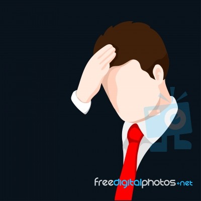 Upset Businessman Clutching His Head- Illustration Stock Image