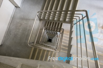 Upside View Of A Square Staircase Stock Photo