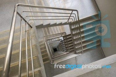 Upside View Of A Square Staircase Stock Photo