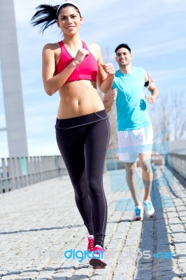 Urban Running Stock Photo