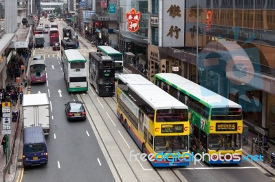 Urban Scene In Hongkong China Stock Photo