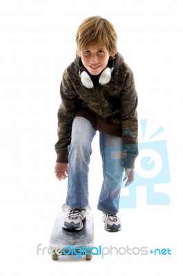 Urban Teen On Skate Board Stock Photo