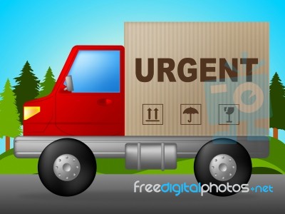 Urgent Delivery Shows Priority Speedy And Deadline Stock Image