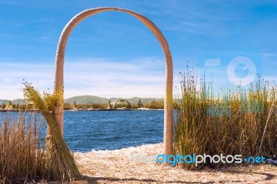 Uros - Floating Islands, Titicaca, Peru Stock Photo