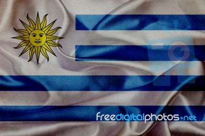 Uruguay Grunge Waving Flag Stock Image