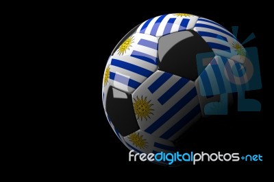 Uruguay Soccer Ball Isolated Dark Background Stock Image