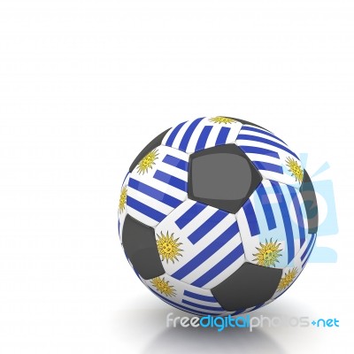 Uruguay Soccer Ball Isolated White Background Stock Image