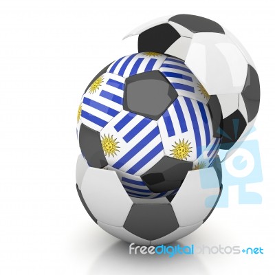 Uruguay Soccer Ball Isolated White Background Stock Image