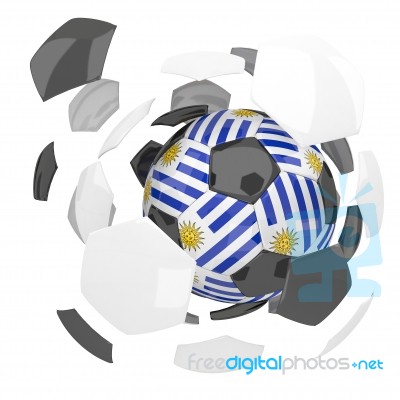 Uruguay Soccer Ball Isolated White Background Stock Image