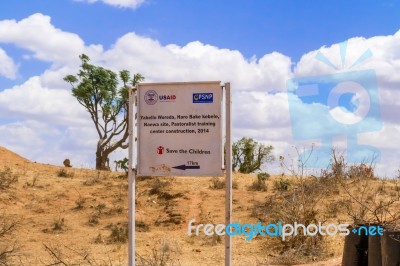 Us Aid Sign In Ethiopia Stock Photo