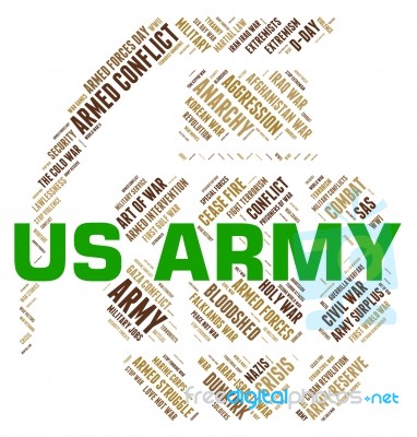 Us Army Indicates The United States And Department Stock Image