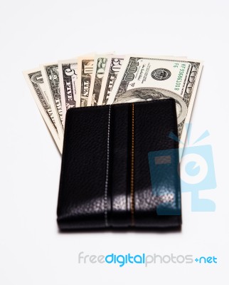 Us Dollar Banknote With Pocket On White Background Stock Photo