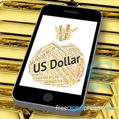 Us Dollar Indicates Currency Exchange And Coin Stock Image