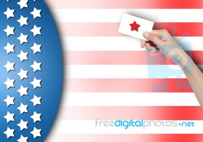 US Flag And Star Card Stock Photo